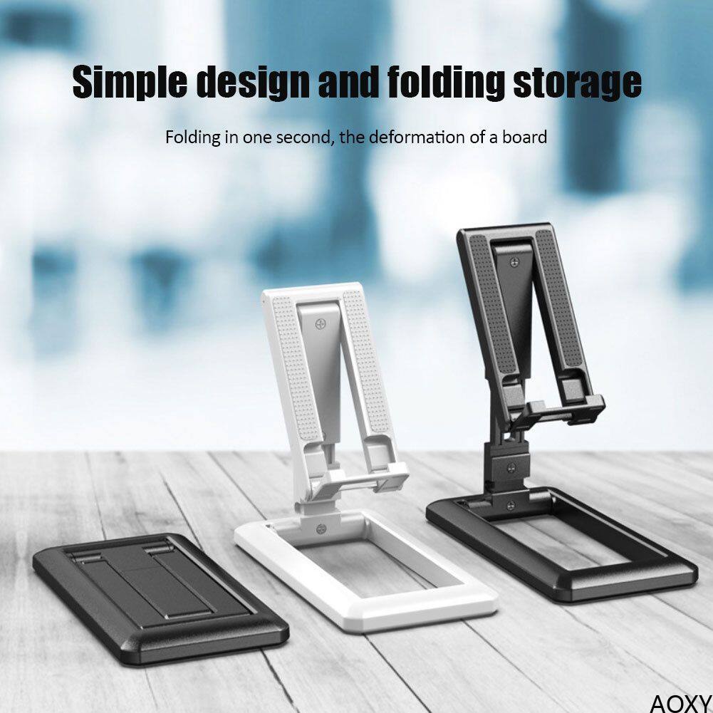 Orio Foldable Tablet Mobile Phone Desktop Phone Stand for Phone Samsung Desk Holder Adjustable Desk Bracket Smartphone Stand【AOXY】