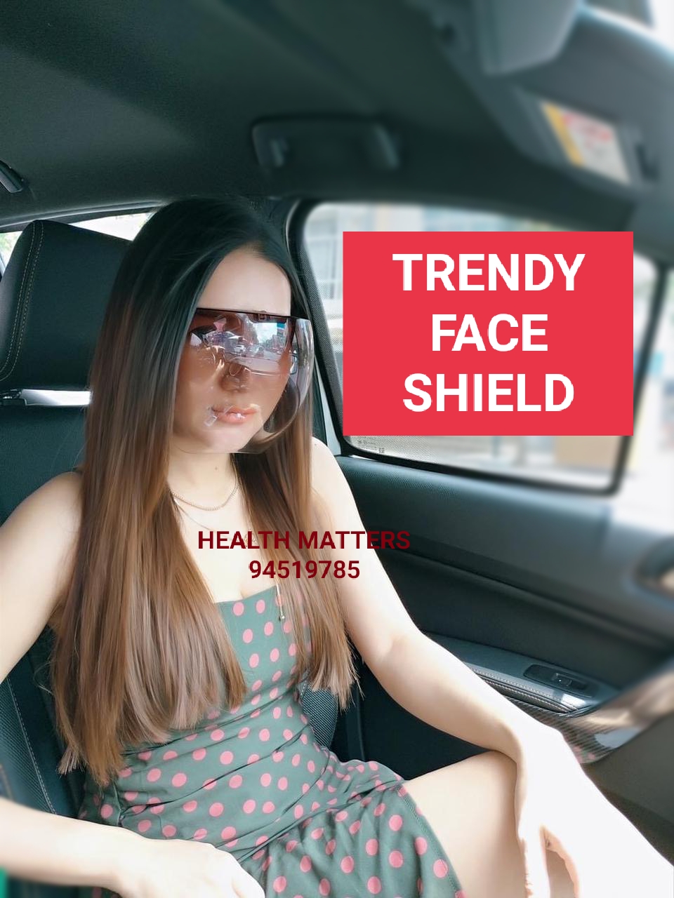 Face shield acrylic REUSABLE : transparent, brown, red, blue, black, dark brown. No dizziness. Super trendy.