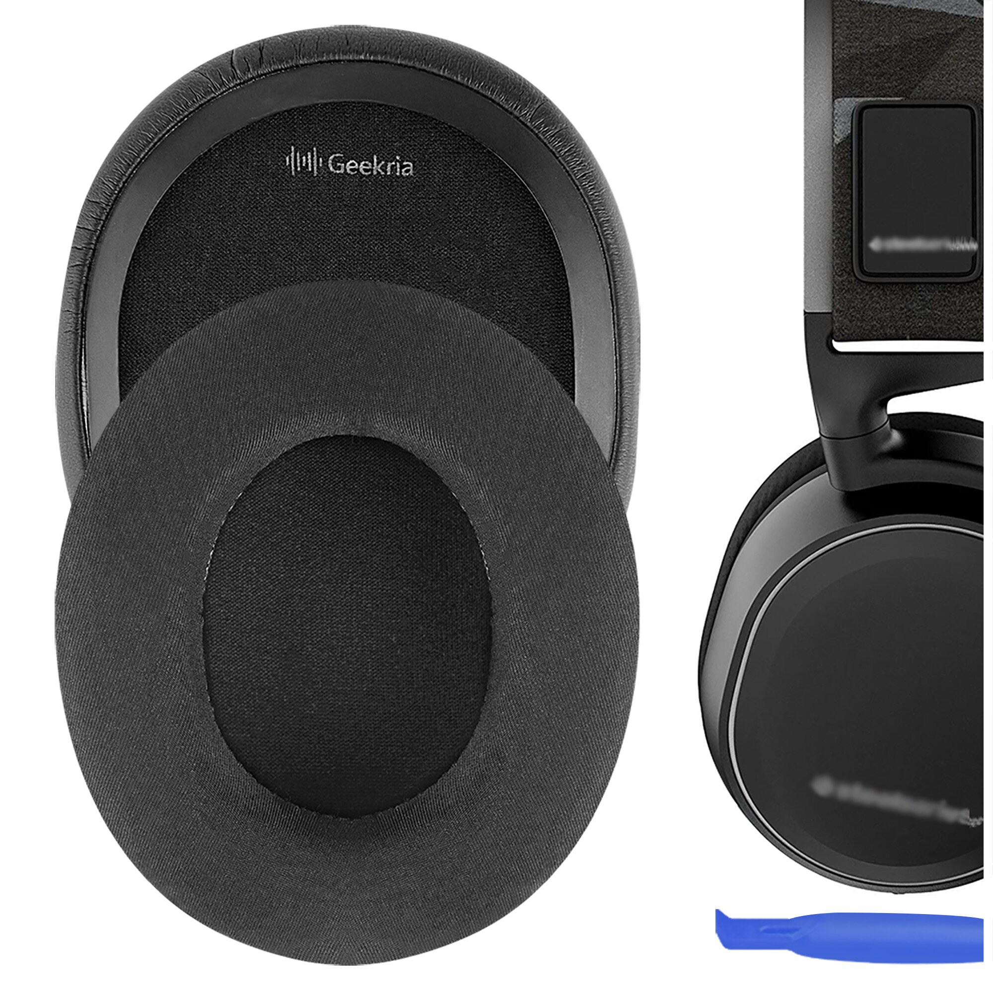 Geekria Cooling-Gel Ear Pads for SteelSeries Arctis 3 Arctis 5 Arctis 7 Arctis 9X Arctis PRO Headphone Ear Pad/Ear Cushion/Ear Cups/Ear Cover/Ear Muff (Black)