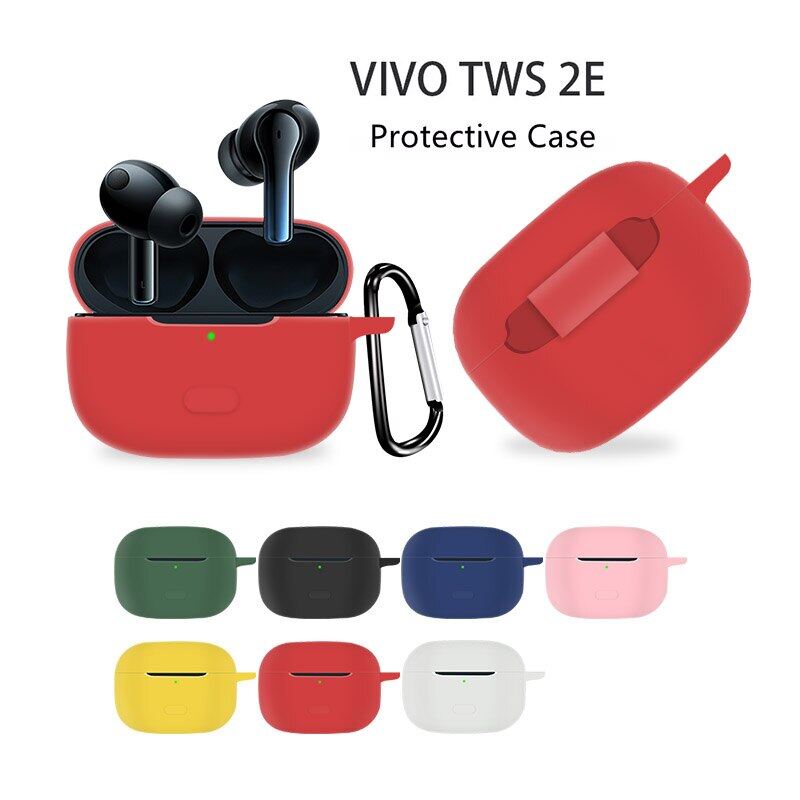 For VIVO TWS 2E Case Soft Silicone Case True Wireless Blutooth Earphone Charging Case Anti-fall 2e Protective Case with Keychain