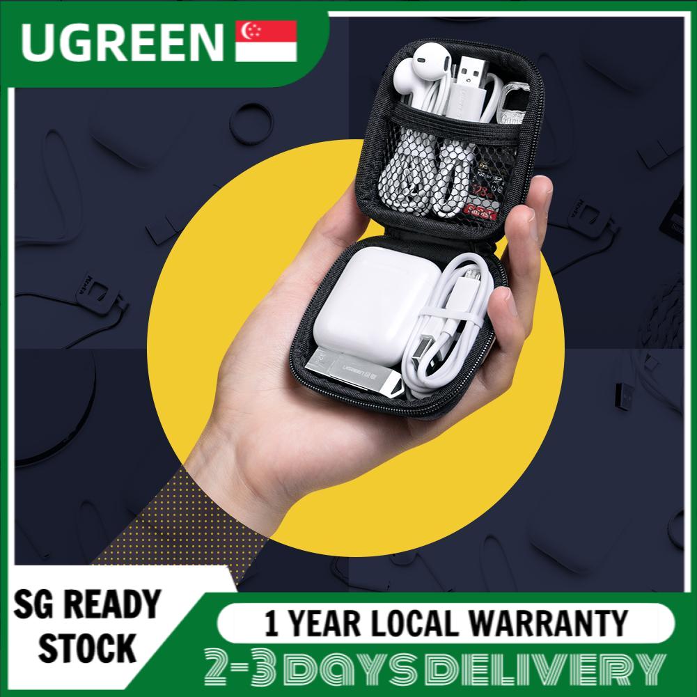 UGREEN Zipper Earphones Earbuds Carrying Bag Case Memory Card USB Cable Waterproof Organizer