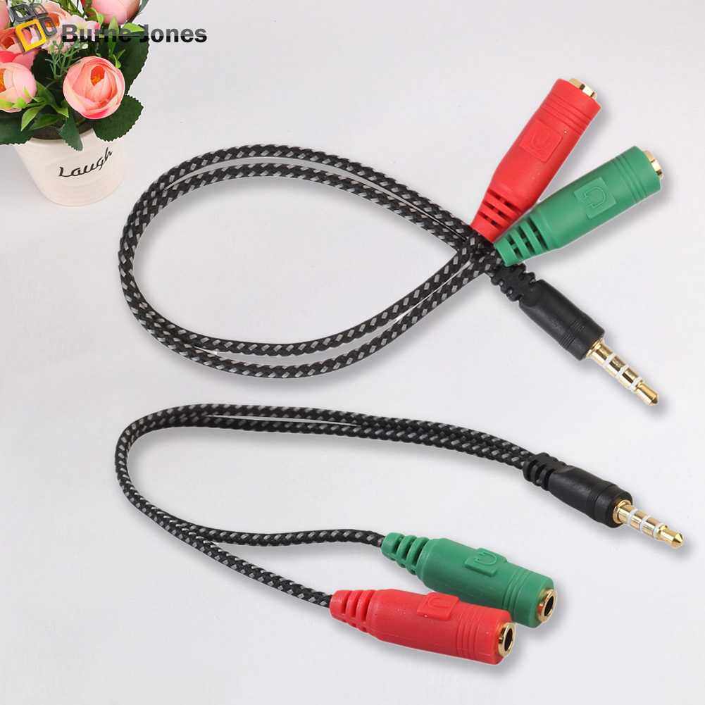 3.5mm Stereo Audio Male to 2 Female Headphone/Mic Y Splitter Cable