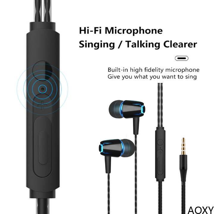 Orio Super Bass Double Speaker Headset Surround Sound Bass Sport Wired Earphones Subwoofer Stereo Headphones in-Ear Earphone Wired Headphone with Mic for phone【AOXY】