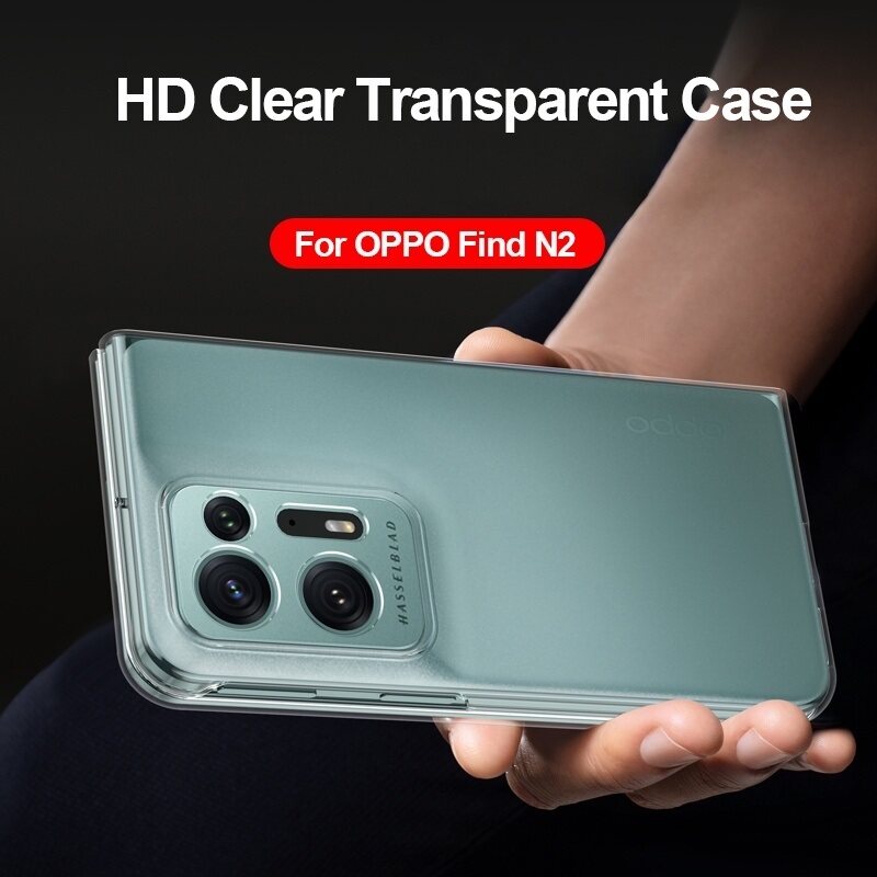HOCE Luxury Transparent Simple Phone Case for OPPO Find N2 Shockproof Clear Solid Back Cover