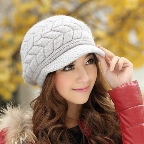 SBS Elegant Women Hat Winter Autumn Beanies Knitted Hats For Woman Fur Cap Ladies Female Girl Beret Crochet Bonnet