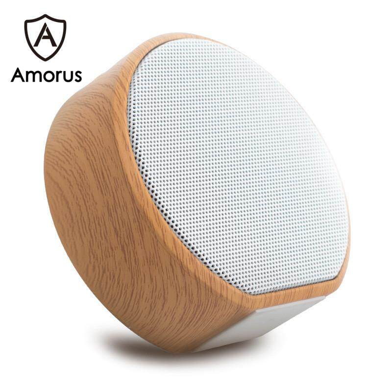 Amorus A60 Wood Grain Wireless Bluetooth Speaker Portable Mini Subwoofer Audio Stereo Loudspeaker Support TF AUX USB