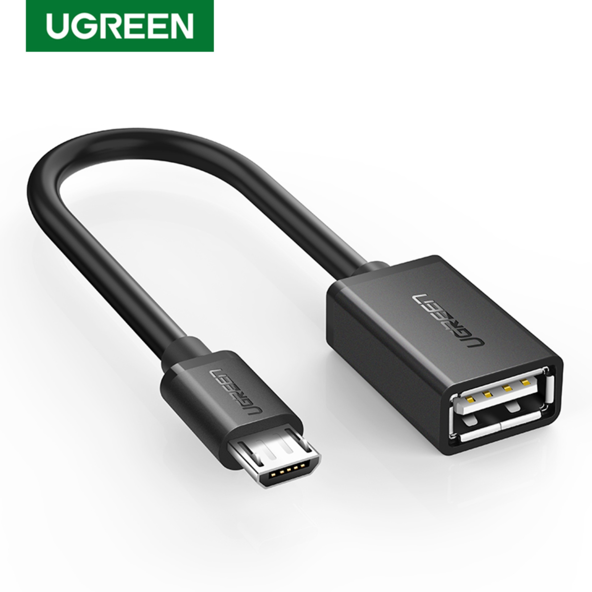 UGREEN 15CM Micro USB 2.0 OTG Cable On The Go Adapter Male Micro USB to Female USB for Samsung Huawei Xiaomi Huawei LG Android Phone Dji Spark Mavic Remote Controller-Black Round Cable