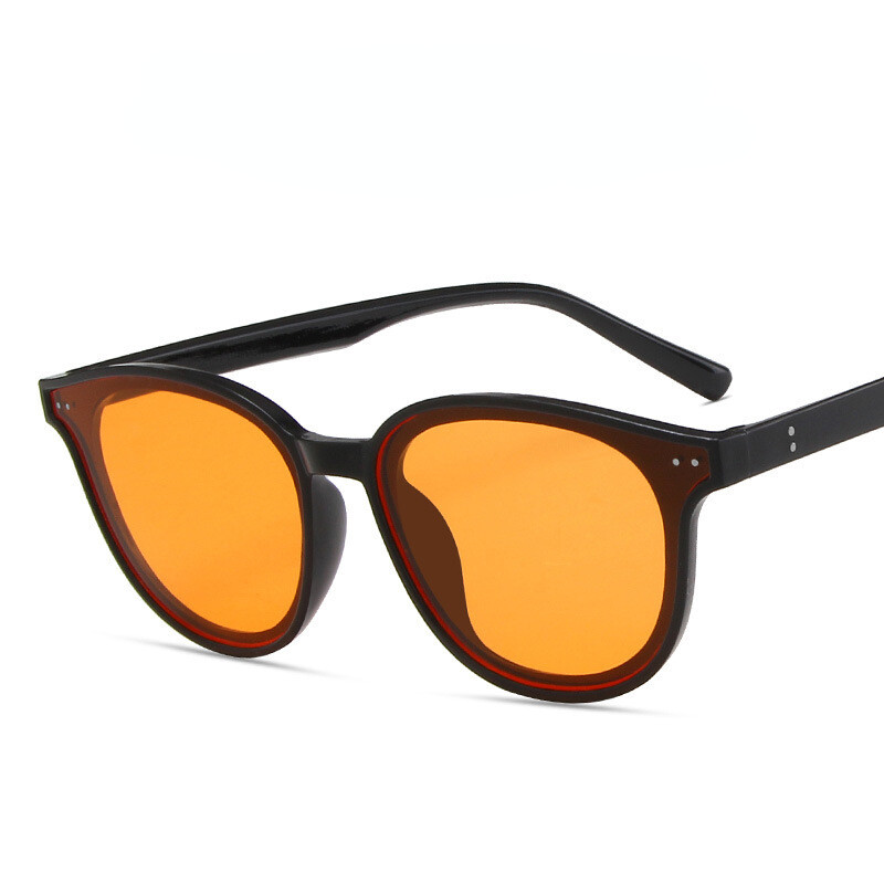 2022 orange piece rice nail sunglasses retro round small frame sunshade sunglasses female Korean trend glasses