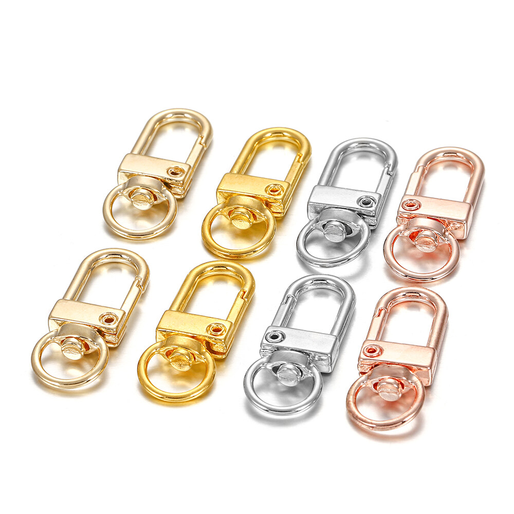 10Pcs/Bag DIY Hardware Accessories Rotating Dog Buckle Zinc Alloy Bag Hook Buckle keychain key Rings Jewellry Making Supplies
