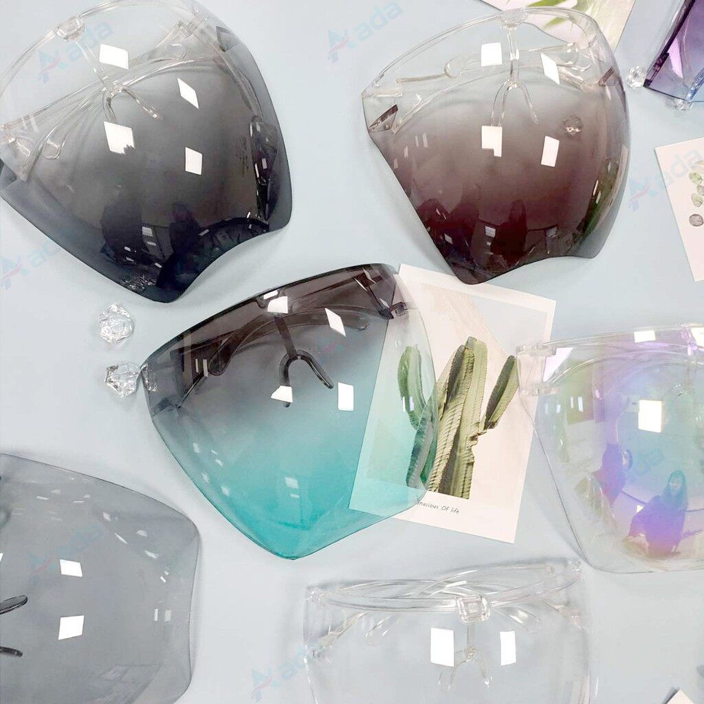 [Ready Stock]✅R.H. 9 Colors Clear Lens Face Shield Acrylic Full Face Goggles for Covid Full Face Shield for Adult Not Dizzy Faceshield HD Clear Lens Glasses Anti-uv and Anti-dropping Sunglasses