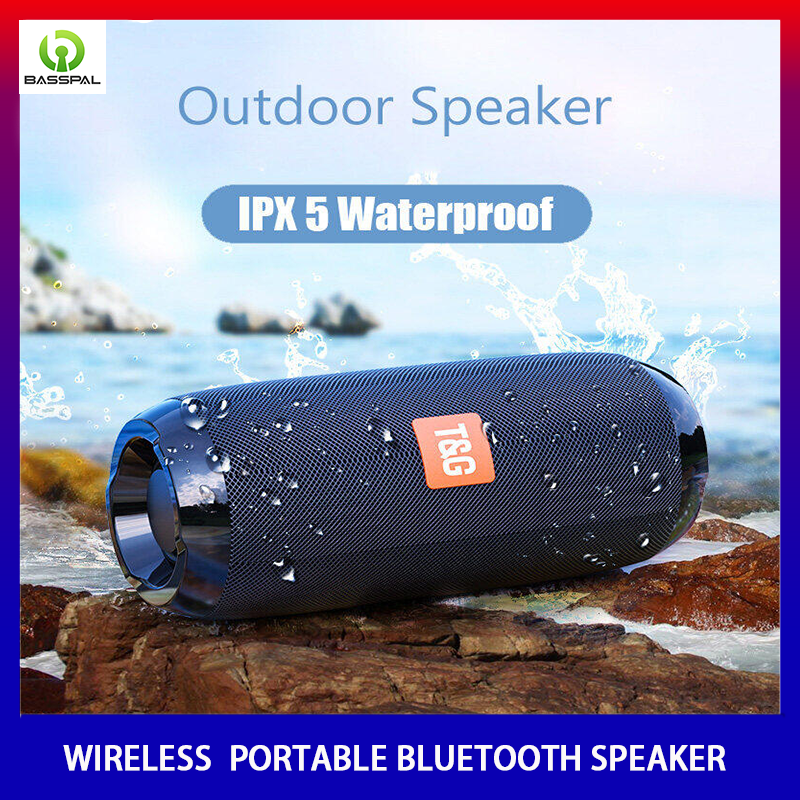 BassPal Portable Bluetooth Speaker 20w Wireless Bass Column Waterproof Outdoor Speaker Support AUX TF USB Subwoofer Stereo Loudspeaker