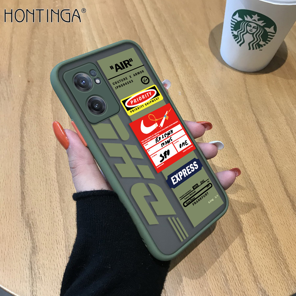 Hontinga Casing Case For OnePlus Nord CE 2 5G Case DHL Express NASA AIR Pikachu Label Transparent Phone Case Full Cover Lens Camera Protector Casing Hard Case For Boys For Girls