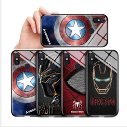 Hontinga Casing Case For Realme 7 5G Case Marvel Phone Case For boys The Superhero For man Case Captain America Ironman Spiderman Tempered Glass Back Casing Cover Hard Case