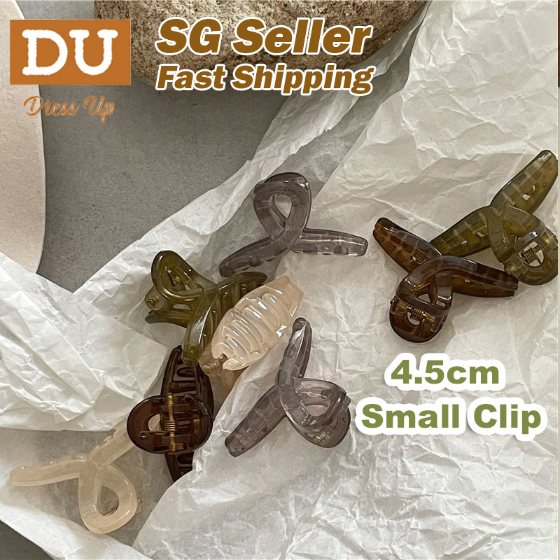 [SG|Cute & Tight] 4pc 5pc Set 4.5cm Small Firm Acrylic Hair Claw for Half Up-do, 5 colours hair clamp hair accessories for women, Dress Up Singapore