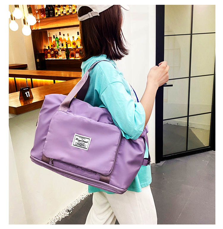 Large-Capacity Folding Travel Bag Foldable Travel Lightweight Waterproof Luggage Duffel Tote Bag Yoga Sport Crossbody Bag Women