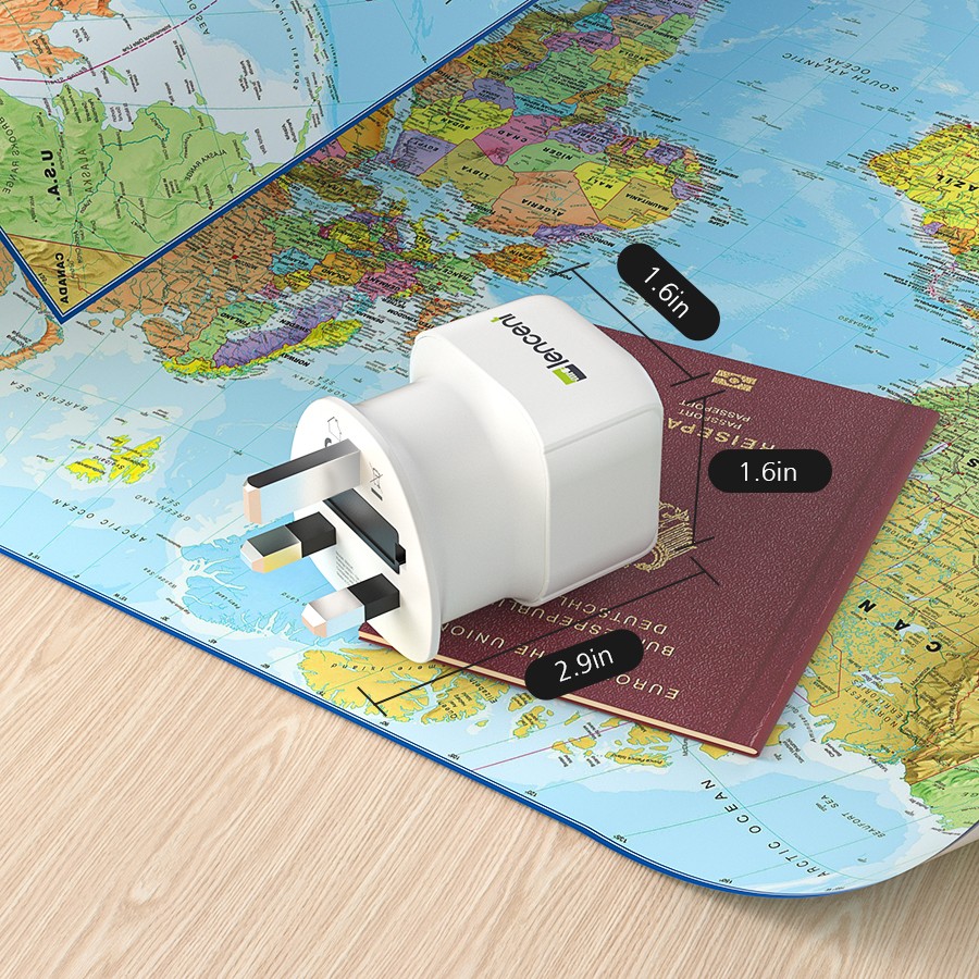 LENCENT 2 X Europe to Singapore/Malaysia/UK Plug Travel Adapter (White) Charger Converter Mobile Accessories