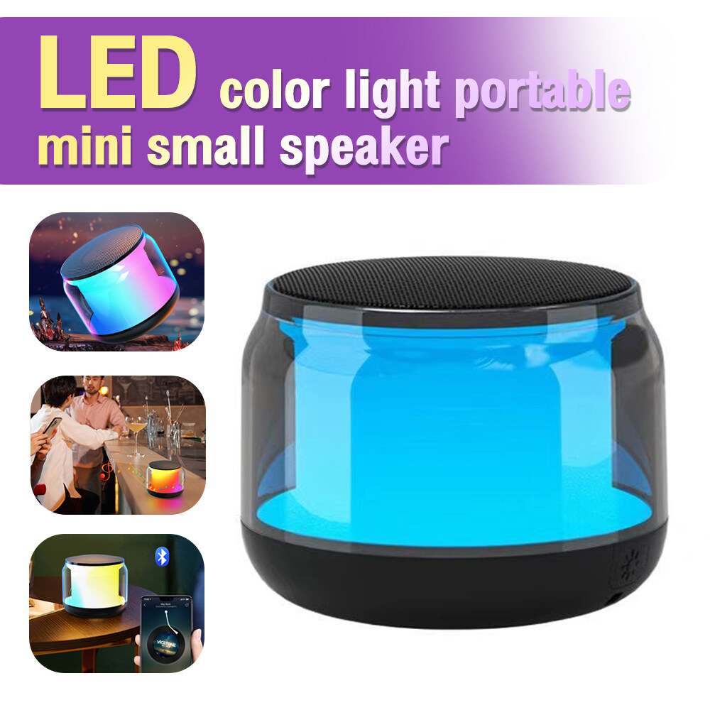 TANG STORE 2023 New LED Light Bluetooth Speaker Mini Portable Wireless Speaker HIFI Sound Bass Diaphragm Handheld 8H Playtime Built in Mic for Hiking Biking Outdoor Gift