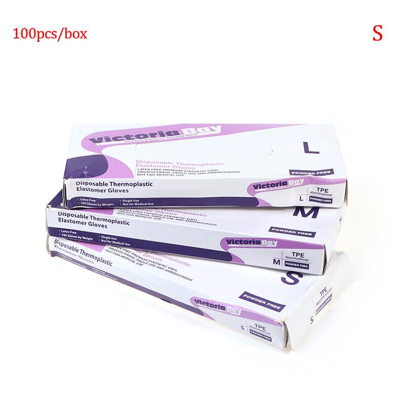 100Pcs TPE Disposable Gloves Waterproof Powder Free Latex Gloves for Household
