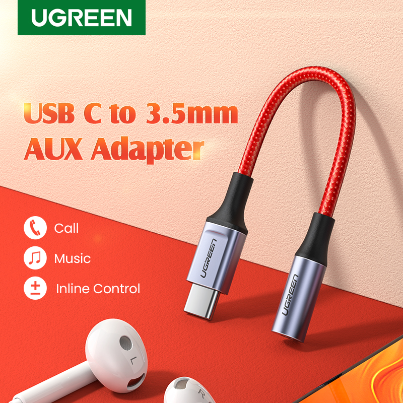 UGREEN Type-C to 3.5mm Earphone Cable for Oneplus 9/9Pro /8/8Pro/7T/7T Pro Huawei Nova 6/Mate 40 Pro/p50 pro, Xiaomi 11 10 Pro Vivo USB C to 3.5 Headphone Audio Adapter