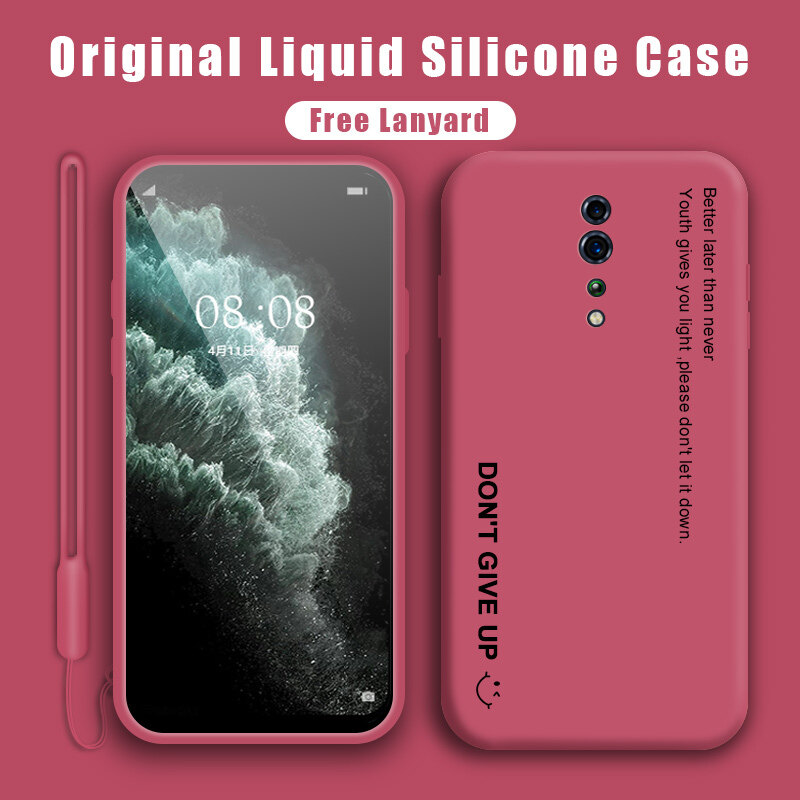 Hontinga For OPPO Reno Z Handphone Case Soft Liquid Silicone Casing Full Cover Shockproof Personalized Slogan Tag Protection Phone Case