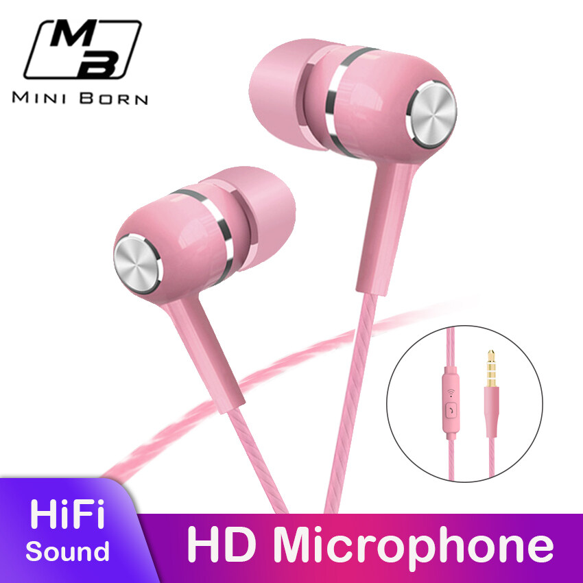 Mini born In-Ear Headphones Earphone Wired Earbuds Sport In Ear Headphone Stereo Headset 3.5mm Jack Wired Cable Music Headphone HIFI Sound Quality No Ear Pain Earphone Headphone with HD Microphone