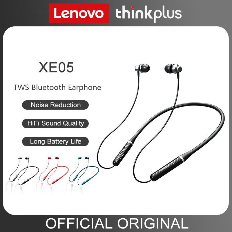Lenovo XE05 Bluetooth Headphones Neckband True Wireless Earphones Stereo Sports Magnetic Headphones With IPX5 Waterproof Headset