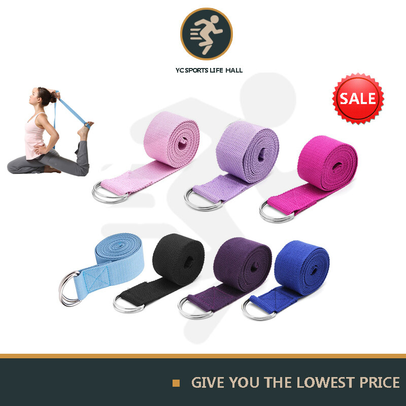 Women Yoga Stretch Strap Multi-Colors D-Ring Belt Fitness Exercise Rope Figure Waist Leg Resistance Fitness Bands Yoga Belt D40