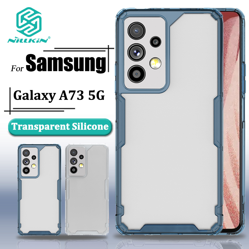 Nillkin Luxury Soft Silicone Case for Samsung Galaxy A73 5G Phone Cases Transparent TPU + PC Silicone Clear Shockproof Back Cover
