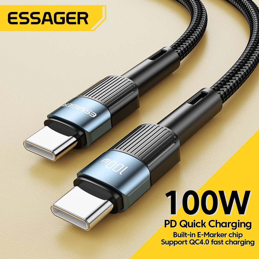 Essager 100W/60w USB Type C To USB C Cable USB-C PD Fast Charging Charger Wire Cord For Macbook  Samsung  Xiaomi  vivo Type-C USBC Cable