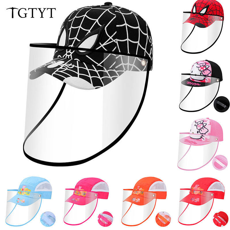 Face Protective Shield Sun Hat Cap face shield full cover Saliva-proof  Face Splash Proof Anti-fog for Kids