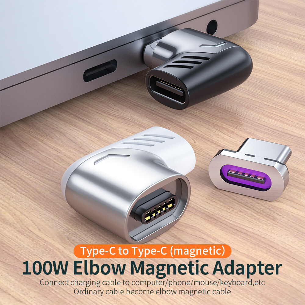 Essager 100W USB Type C Magnetic Adapter For Mackbook Pro Huawei USB-C Converter Type-C Male To USB C Female Magnet Connector