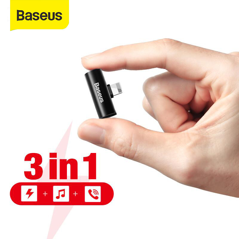Baseus Lightning Audio Aux Adapter For iPhone 12 11 Pro Max X Xs Xr 8 7 Plus Earphone Headphone Connector Aux For Lightning splitter Converter