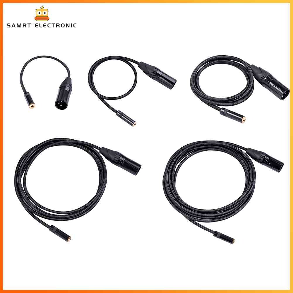 TRS 3.5mm Female to XLR Male Audio Cable for Cannon 3 Pin Microphone Converter #