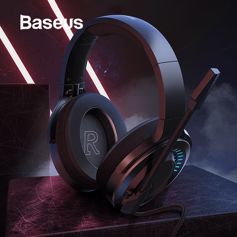 Baseus D05 Gaming Headphone , Colorful RGB Breathing light Headphones Adjustable Game / Music Mode Headsets with HD Microphone
