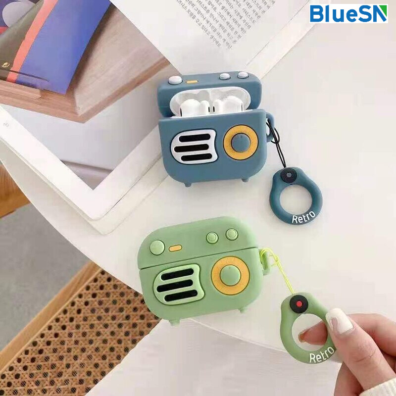 BLUESN For huawei freebuds 4i case 3D radio pattern Case for freebuds 4 Soft Silicone Earphone Headphone Case For huawei freebuds 4 4i