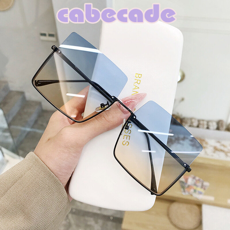Cabecade summer New Fashion Lady Oversize Half Frame Metal Square Sunglasses Women Luxury Eyewear oculos de sol feminino Sun Glasses