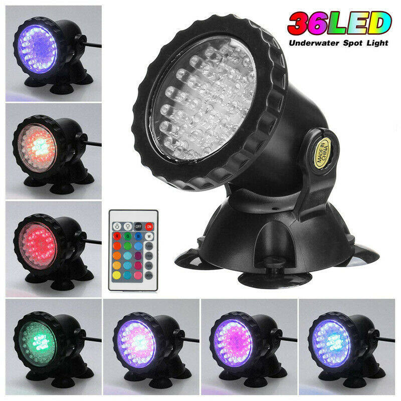 Ranpo LED Underwater Lights Waterproof Lamp RGB 36leds Underwater Spot Light for Swimming Pool Fountains Pond Water Garden Aquarium RP1032