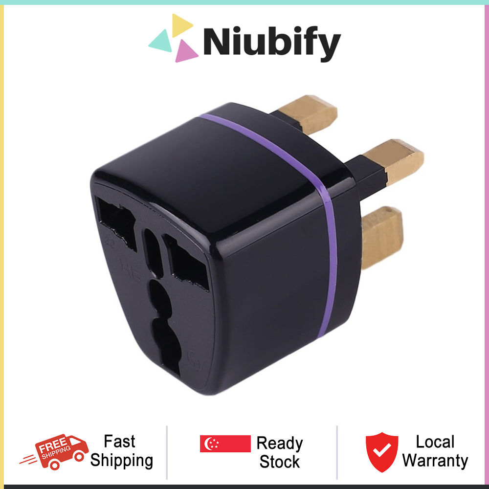 NIUBIFY Universal To UK SG 3 Pin Plug Travel Adaptor Pro, Adapter Power Converters Universal USA EU CHINA ASIA AUSTRALIA To UK