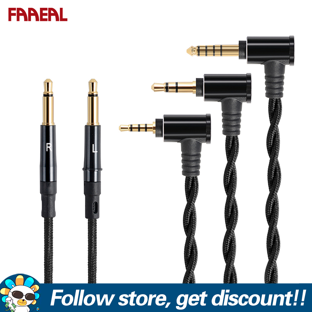 FAAEAL Black Headphone Upgrade Cable 2.5mm/3.5mm/4.4mm Version Plug Earphone Replaced Line Mark Ring Design Headset Cord Wire For Hifiman Sundara,Arya,Ananda,Denon AH-D600 AH-D7200 AH-D7100 AH-D9200 A