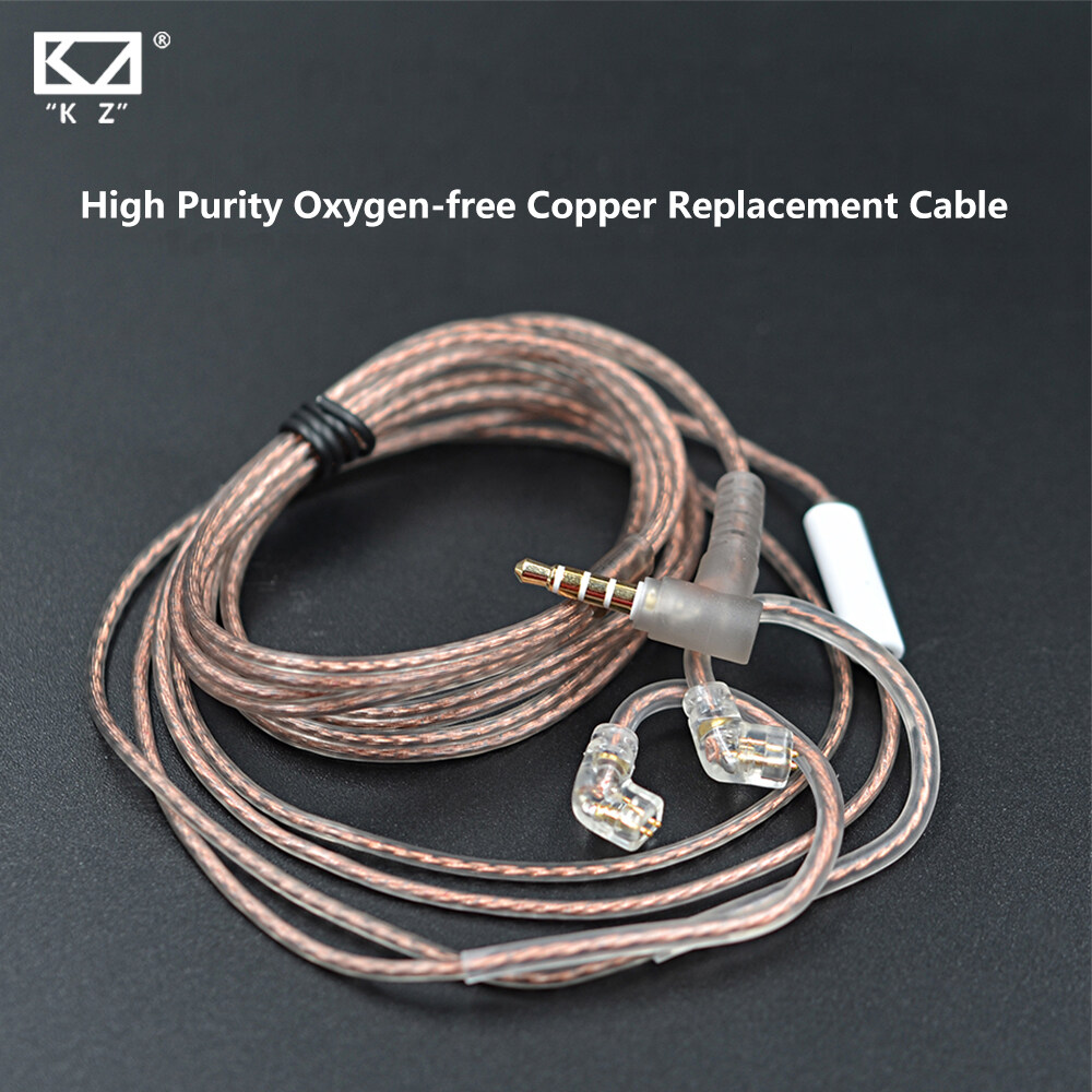 KZ Earphone Cable 2 Pin 0.75mm Upgraded Replace Cable KZ Headphones Dedicated Replacement Audio Cable Repair Wire Cables High Purity Oxygen-free Copper Replacement Cable TPE Transparent Skin For KZ ZS