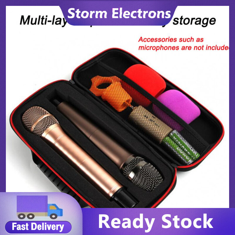 【In Stock】Portable Eva Wireless Microphone Storage Bag Shockproof Large-capacity Hard Case Carry Bag For Travelling Camping Business Trip