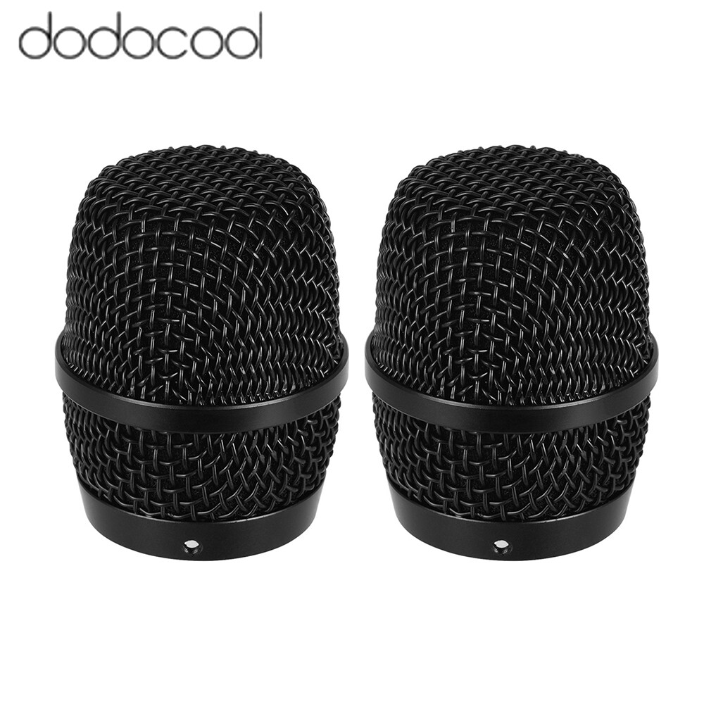 dodocool Metal Microphone Mesh Grille Replacement with Interior Foam Windscreen Pop Filter Compatible with BBS K100/K200/K300/4100/4500 Microphones Black Pack of 2pcs