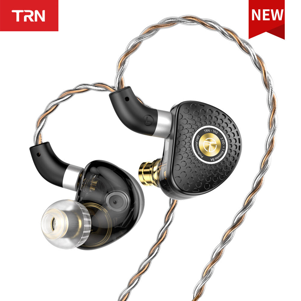 TRN TA3 Hi-FI 2DD 1BA Knowles Hybrid Beryllium Plated Dynamic In-ear Monitors Earphone HIFIMetal Running IEM MT4 MT3 VX PRO TA1