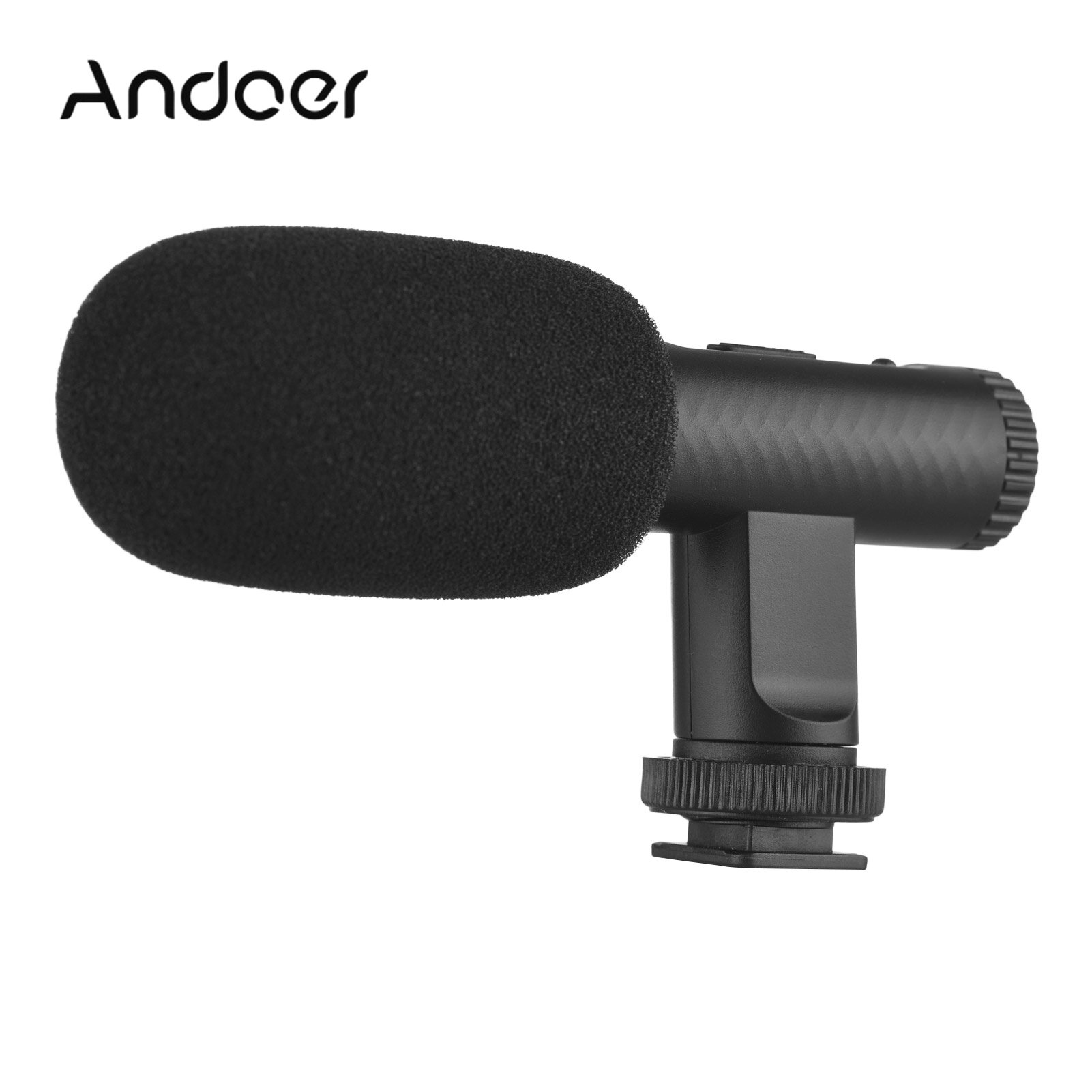 Portable Stereo Microphone Video Recording Mic 3.5mm TRS Plug Built-in Rechargeable for DSLR Cameras Camcorder