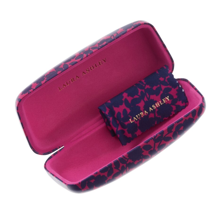 LAURA ASHLEY Fuchsia Shadow Floral Sunglasses Case & Cosmetic Pouch