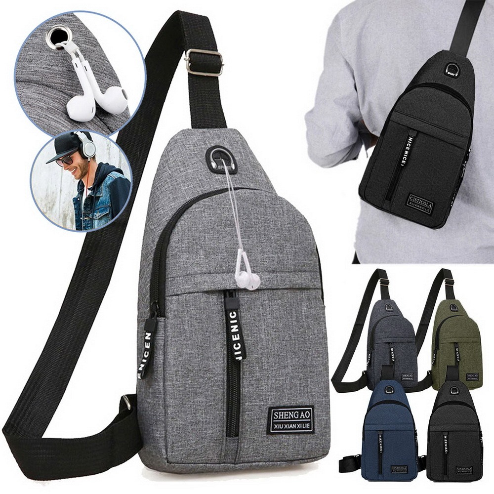 Cross body bag for men Waist Bag Canvas Sports Small Sling Bag for Men Women Large Capacity Chest Pouch  Hip Hop Bag Waterproof Shoulder Bag