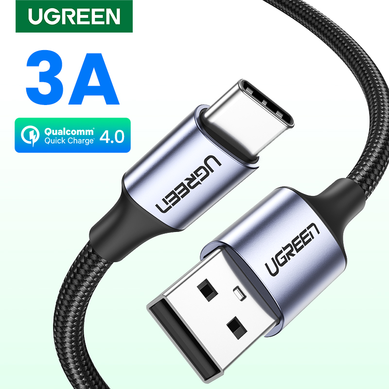 UGREEN Nylon Braid USB Type C QC 3A Fast Charging Cord for Samsung Galaxy S22 Ultra S21 S20 Z Flip 3 Z Fold Note 20 LG V50 Pixel iPad Mini 6 PS5 Huawei Xiaomi VIvo Oppo
