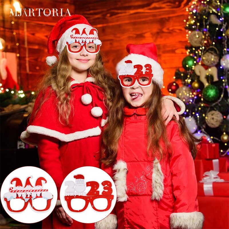 MJartoria Christmas Glasses Frame Eyeglasses Cute Xmas Glasses Party Costume New Year Gift