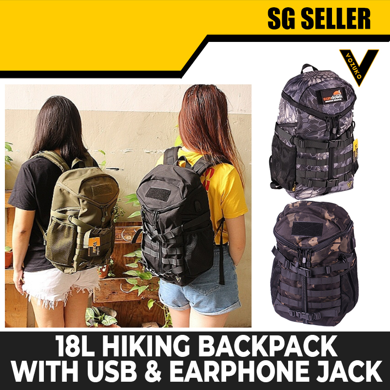 [SG SELLER] Vozuko Y Zipper Heavy Duty Backpack 800D Nylon with Anti Theft and USB Charging Port and Waterproof Zip [746]