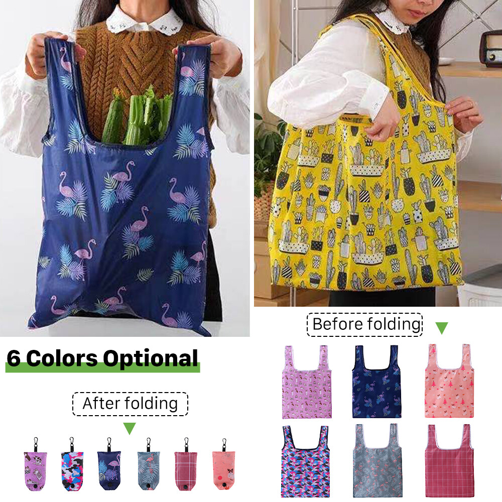 Handy Shopping Bag Extra Large Foldable Recyclable Reusable Cartoon Tote Pouch Recycle Storage Handbags Vegetable Storage Bag